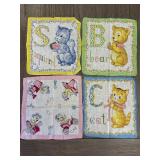 Four Alphabet Animal Handkerchiefs