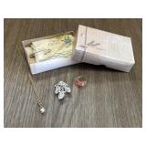 Lot of Jewelry and Handkerchief Set in Box