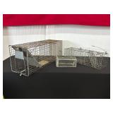 Set of Three Metal Wire Animal Traps