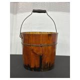 Wooden Bucket w/ Metal Handle