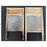 Pair of Vintage Wooden and Metal Washboards