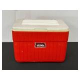 Vintage Red Plastic Thermos Cooler
