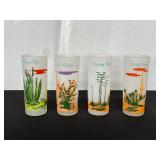 4 Vintage Cactus Design Glasses