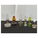 Six Vintage Glass and Metal Nightlights