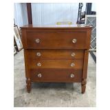 Wooden Four-Drawer Chest with Glass Knobs