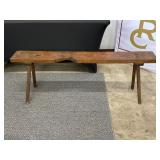 Rustic Wooden Horse Saddle Stand Bench