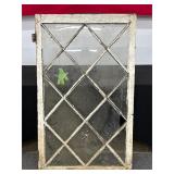 Wooden Framed Window with Diamond Panes