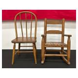 Pair of Wooden Childï¿½s Chairs