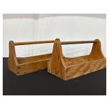 Set of Two Wooden Tool Caddies