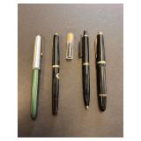Collection of Five Fountain Pens