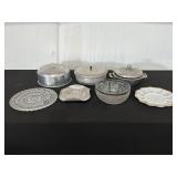 Collection of Metal and Glass Tableware Items