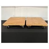 Pair of Wooden Moving Dollies with Casters