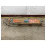 Vintage Wooden Sled with Metal Runners