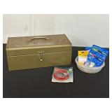 Metal Toolbox With Tools and Accessories