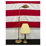 Pair of Brass Table and Floor Lamps