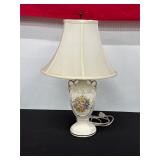 Ceramic Table Lamp with Floral Motif