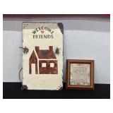 Decorative Welcome Sign and Framed Sampler Print