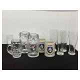 Collection of Beer And Drinking Glasses
