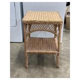Wicker Two-Tier Side Table