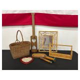 Assorted Decorative Wicker and Wooden Items