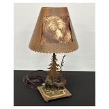 Table Lamp With Bear and Tree Design