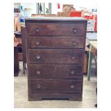 Solid Wood Chest of Drawers with Walnut Finish