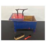 Wooden Shoe Polishing Box With Brushes