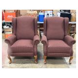 Pair of La-Z-Boy Recliner Wingback Chairs
