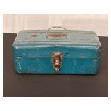 Blue Metal Toolbox with Handle