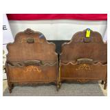 Set of 2 Vintage Headboards and Footboards