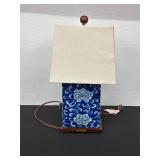 Porcelain Floral Table Lamp with Shade