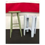 Set of Two Painted Wooden Stools