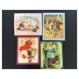 Set of Four Decorative Tin Signs