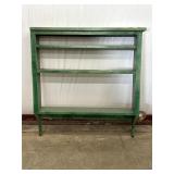 Green Wooden Three-Shelf Display Rack