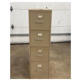 Four-Drawer Metal Filing Cabinet With Key