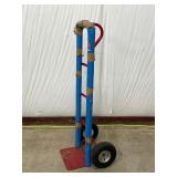 Red Hand Truck with Padded Handles and Wheels