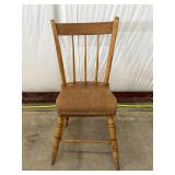 Wooden Spindle Back Chair With Natural Finish