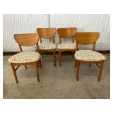Set of Four Mid-Century Wood Dining Chairs