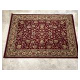 Rectangular Area Rug With Floral Motif Design