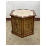 Hexagonal Wood Accent Table With Storage