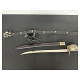 Decorative Sword With Scabbard and Skull Belt