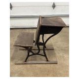 Wood and Metal Vintage School Desk