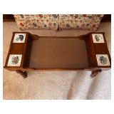 Wood Coffee Table With Decorative Tiles