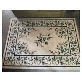 Floral Area Rug With Border Design