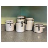 5 Ceramic Storage Canisters with Lids