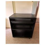 Black Rolling Storage Cabinet with Shelves