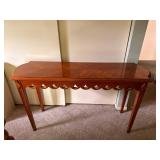 Wood Console Table With Decorative Edges