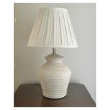 White Table Lamp With Textured Base