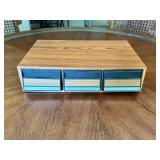Wood Finish Cassette Tape Storage Unit