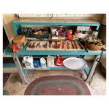 Multi-Tiered Workbench With Tools and Supplies